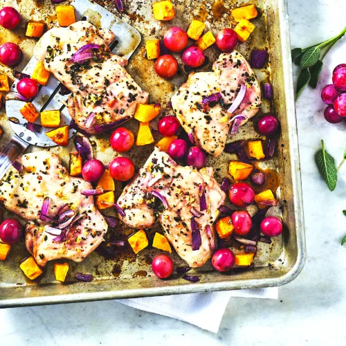 Easy sheet pan meals with a grape upgrade